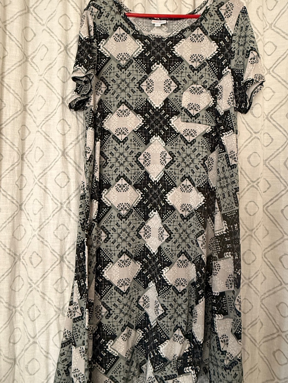 LuLaRoe Geometric Midi Dress — Gray & Black